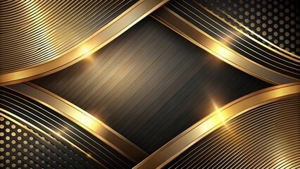 Wall Mural - Luxurious Black Lines on Gradient Background with Golden Accents for Stock Photo