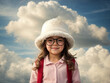 © shrinay - portrait of a beautiful pretty kid background of white soft clouds