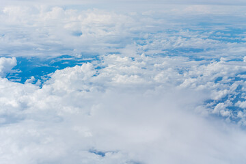 Blue sky view from above the 30000 feet