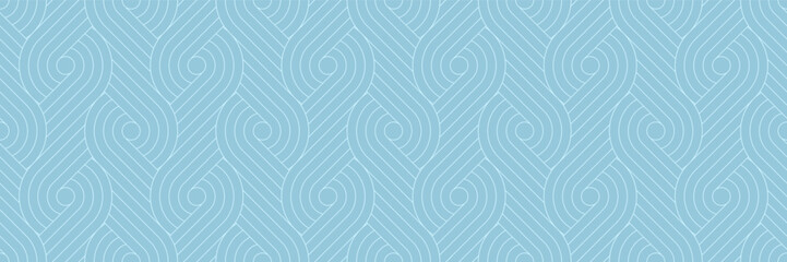 Aufkleber - Blue background pattern seamless geometric line circle abstract design vector. Summer background.