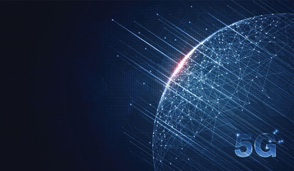 Aufkleber - 5g network wireless systems and internet technology concept. smart city communication network. 5g wi