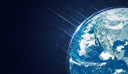 Aufkleber - global 5g network wireless systems and internet technology concept. smart city communication network