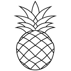 Wall Mural - line art of a pineapple
