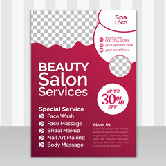 relaxing beauty spa salon treatment flyer for social media post or print template