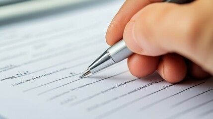 Signing a Document with a Pen