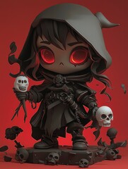 Poster - Dark Fantasy Character with Skulls