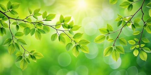 Tree branch with green leaves on background, nature, eco-friendly, foliage, botany, environment, isolated, organic, fresh, ecology