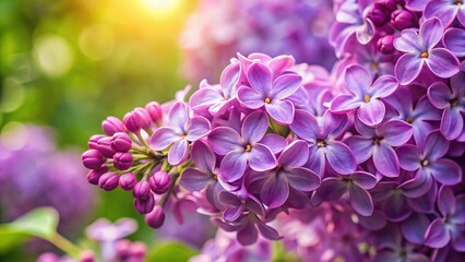 Closeup of beautiful purple lilac bush flower in full bloom, purple, lilac, bush, flower, bloom, closeup, macro, detailed