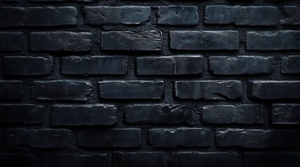 A textured black brick wall, softly lit, showcases urban grit and rich details for design inspiration.