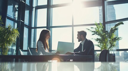 Business Meeting in a Modern Office