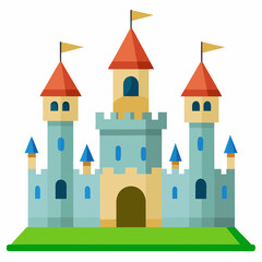 Canvas Print - vector illustration of medieval castle