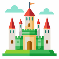 Canvas Print - vector illustration of medieval castle