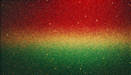 Grainy gradient with sparkling red, gold, and green hues and Christmas texture
