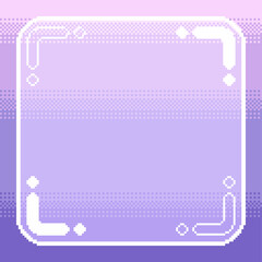 Poster - Purple Dithered Gradient Square Bubble Border Background, Pixel Art Styled