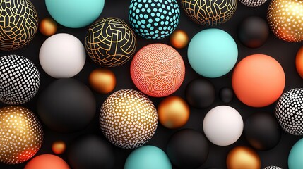 Poster - Abstract Geometric Patterned Spheres.