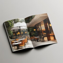 Open Magazine with Restaurant Interior and Outdoor Patio Design