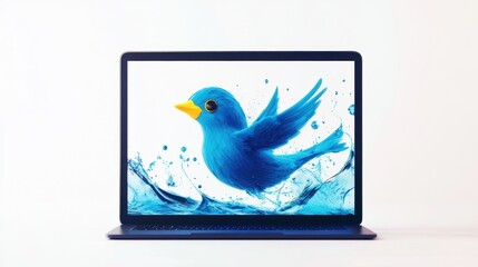 Poster - Blue Bird Laptop.