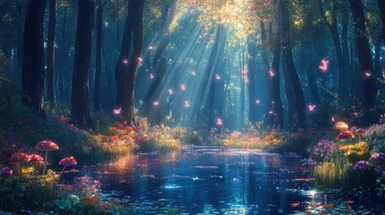 Canvas Print - Enchanted Forest Stream.