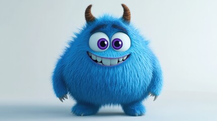 Canvas Print - Cute Blue Monster.