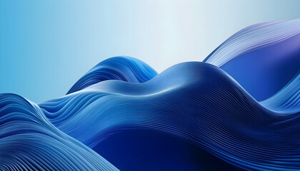 Sticker - Abstract blue waves background with soft curves.