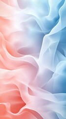 Wall Mural - A gentle flow of soft fabric in serene hues of blue and coral, perfect for backgrounds and abstract designs.