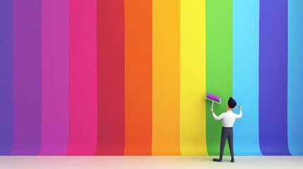 Canvas Print - Rainbow Wall Painter.