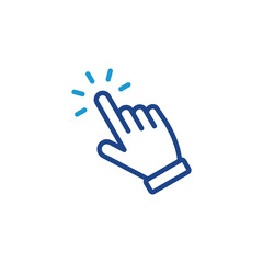 Poster - Hand touch icon, Hand cursor click icon