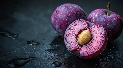 Aufkleber - Plums Closeup Background : Generative AI