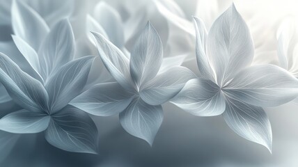 Poster - Softly illuminated leaves with delicate textures and shades.