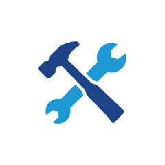 Poster - Hammer and wrench icon, repair icon vector