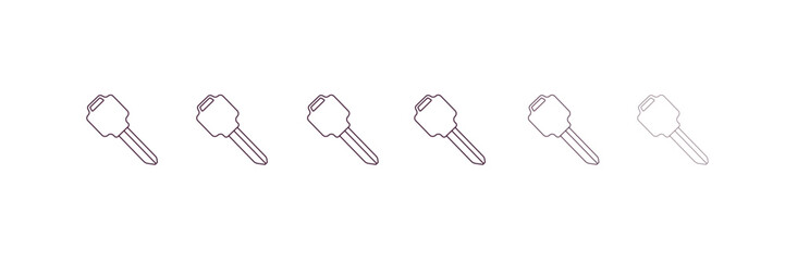 Poster - home key  outline icon. Linear vector from construction concept. 6 different line style home key  icon included thin, light, regular, medium, bold, black