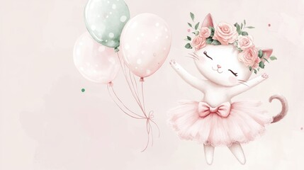 Wall Mural - Ballerina Cat.