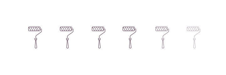 Poster - roller and paint  outline icon. Linear vector from construction concept. 6 different line style roller and paint  icon included thin, light, regular, medium, bold, black