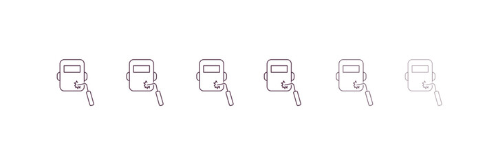 Poster - welding  outline icon. Linear vector from construction concept. 6 different line style welding  icon included thin, light, regular, medium, bold, black