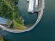 Karapiro Hydro Power Station on the Waikato River in Karapiro, Cambridge, Waikato, New Zealand.