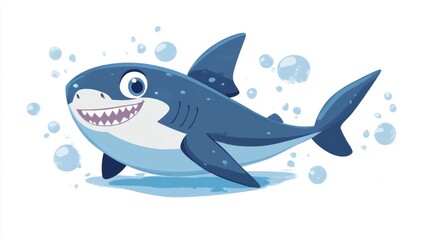 Poster - Cute Shark Cartoon.