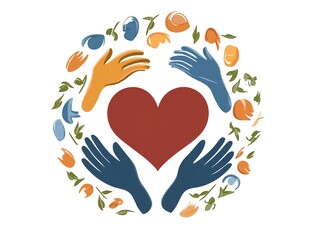 Social worker clipart with a heart and helping hands