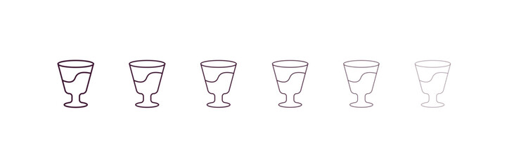Poster - mind eraser drink outline icon. Linear vector from delivery concept. 6 different line style mind eraser drink icon included thin, light, regular, medium, bold, black