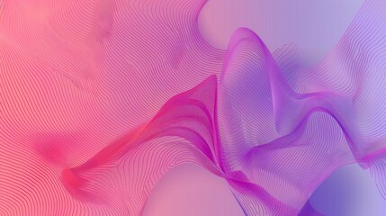 Wall Mural - Abstract wavy lines in pink and purple gradient. Modern art background for digital design.