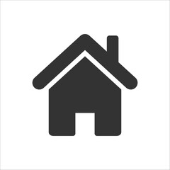 Poster - Minimalist black silhouette of a house icon, representing concepts of home, security, and comfort. Perfect for web design or real estate applications.