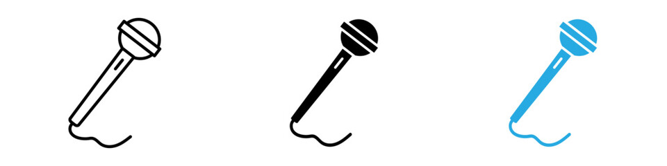 Wall Mural - Microphone icon thin line illustration