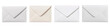 © Dorido - Set of elegant envelopes in varying shades of white and cream, perfect for formal invitations.
