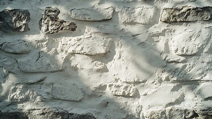 Poster - Texture of White Painted Antique Stone Wall on Sunset : Generative AI