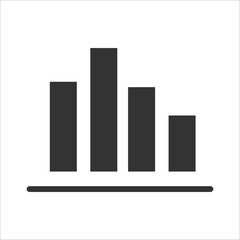 Poster - Minimalistic black bar chart icon representing data analysis and business analytics. Ideal for presentations, reports, and design elements focused on statistics and growth.