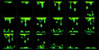 © Vector Tradition - Green slime animated sprite, animation effect showing stages of dripping and splashing toxic liquid phlegm for video game. Cartoon vector sequence frame of gooey, slimy poison drip, gui storyboard