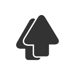 Poster - Two solid black arrows point upward icon or silhouette. overlapping slightly, against a simple background. This design emphasizes themes of growth and upward momentum.