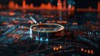 © sorin - Magnifying glass over digital financial charts representing market research and data analysis
