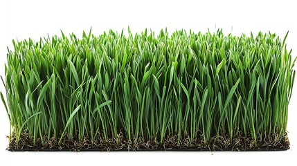 Poster - Young Green Grass isolated on White Background : Generative AI
