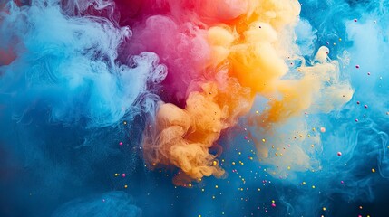 Wall Mural - Paint Splash Colore Smoke Water Absrtact Creative Art Background Wallpaper .generative ai