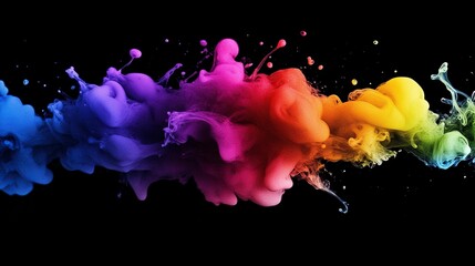 Wall Mural - Paint Splash Colore Smoke Water Absrtact Creative Art Background Wallpaper .generative ai